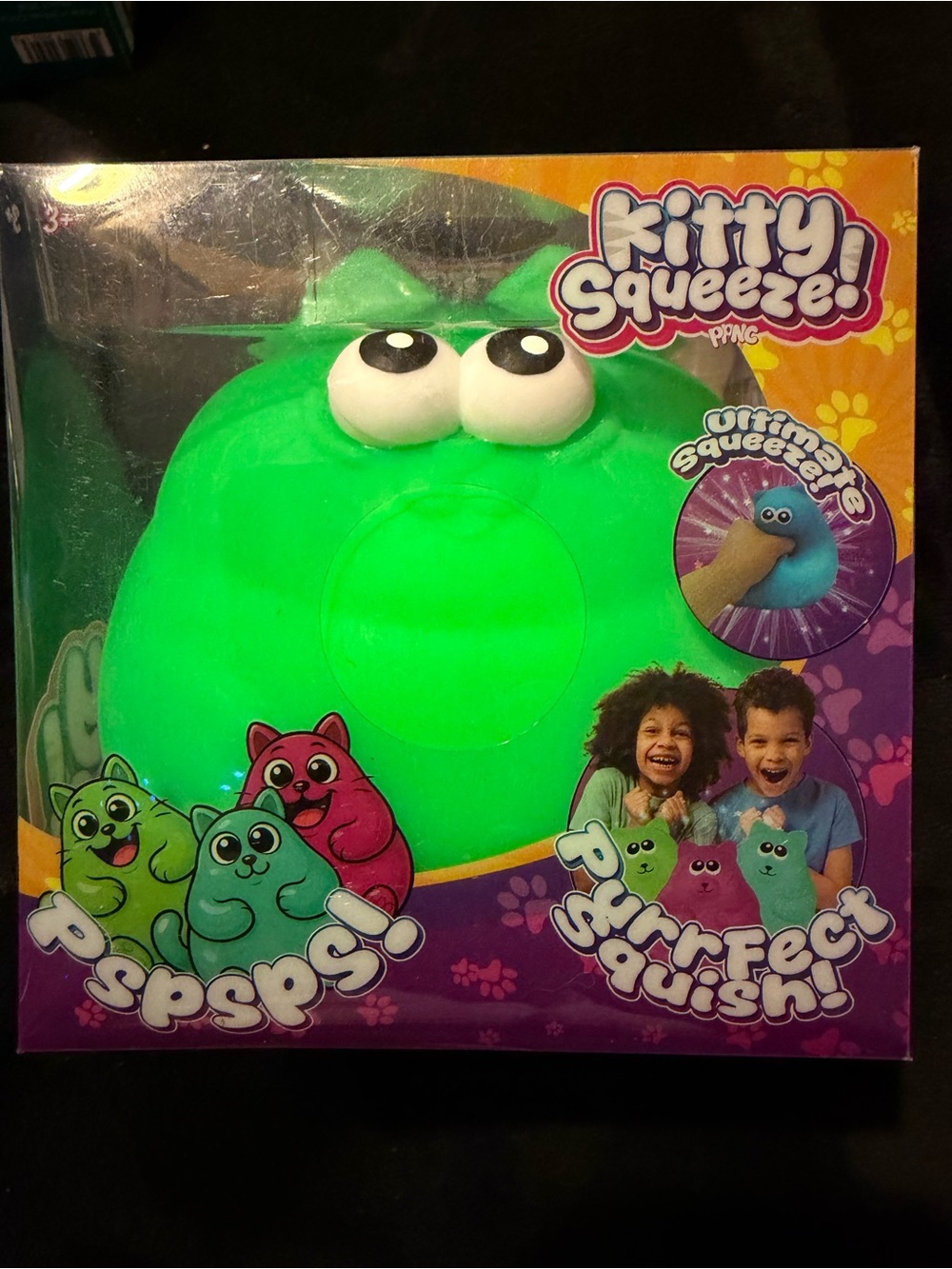 Squeeze Bright Green Kitty Squeeze Plush